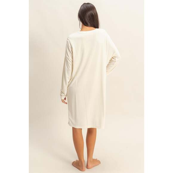 Ivory Long Sleeve Tshirt Dress - Picture 5 of 5